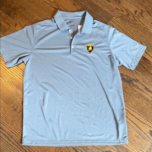 Lamborghini Nike gray  Polo Shirt with Emblem Sz large NEW
